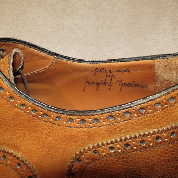 Bontoni Libertino Bergdorf Brown Pebbled Leather Wingtip 10.5 Box & Shoe Trees main image 6